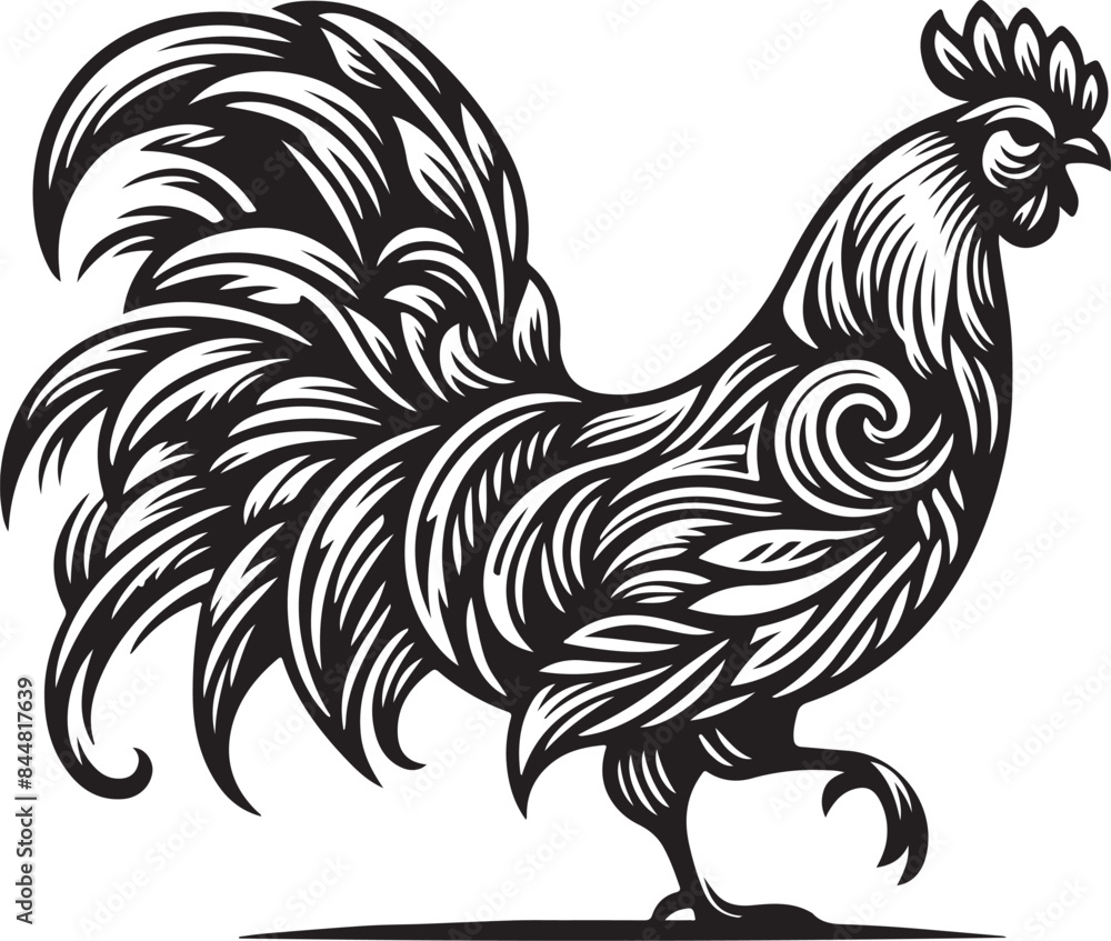 Fototapeta premium rooster isolated on white