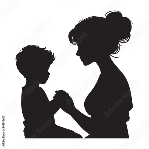 Modern Mother's Day Vector Silhouettes For Design.