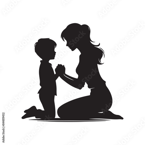 Modern Mother's Day Vector Silhouettes For Design.