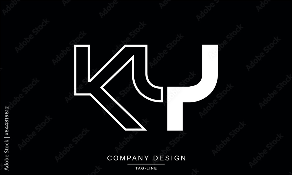 KY, YK Abstract Letters Logo Monogram Design Font Vector Initials