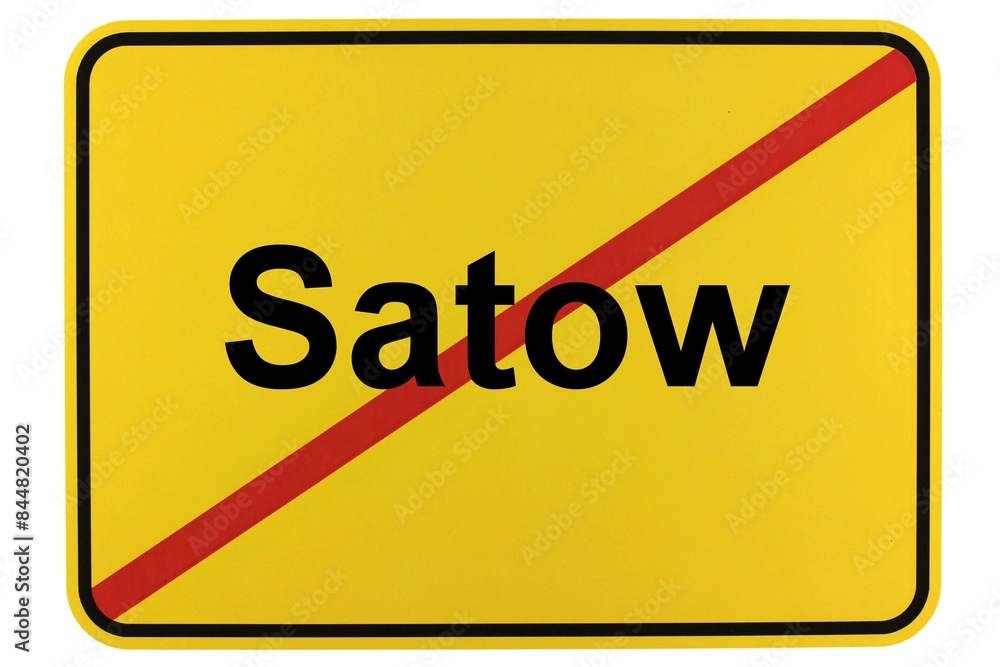 Illustration eines Ortsschildes der Gemeinde Satow in Mecklenburg-Vorpommern