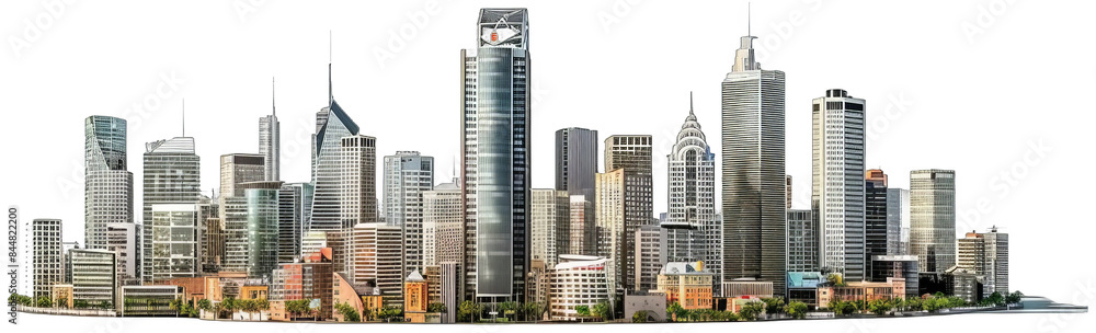 Obraz premium city with a lot of tall buildings on the water