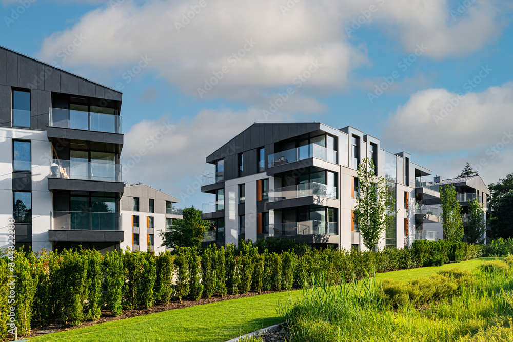 New houses construction. Residential house development New houses construction. Residential house development