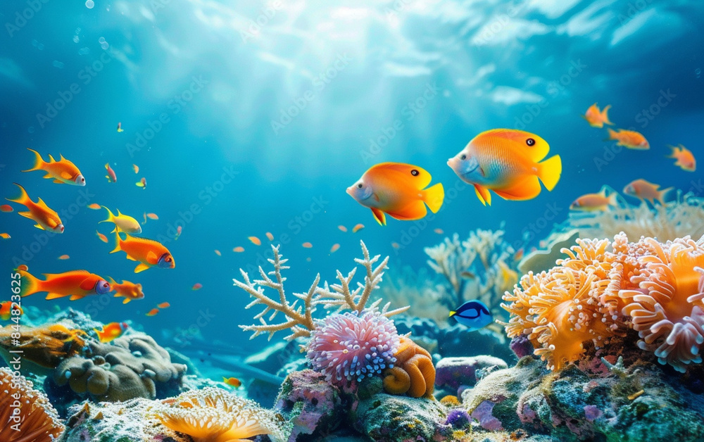 Fototapeta premium coral reef and fish