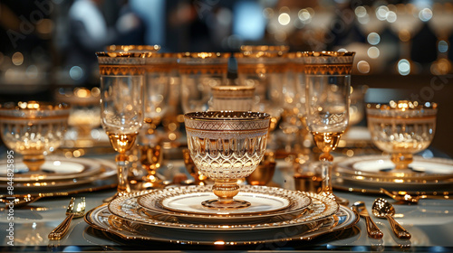 Wallpaper Mural Gold accent glass crockery-3 Torontodigital.ca