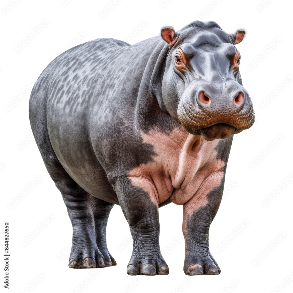 A hippo isolated on transparent or white background A hippo isolated on transparent or white background