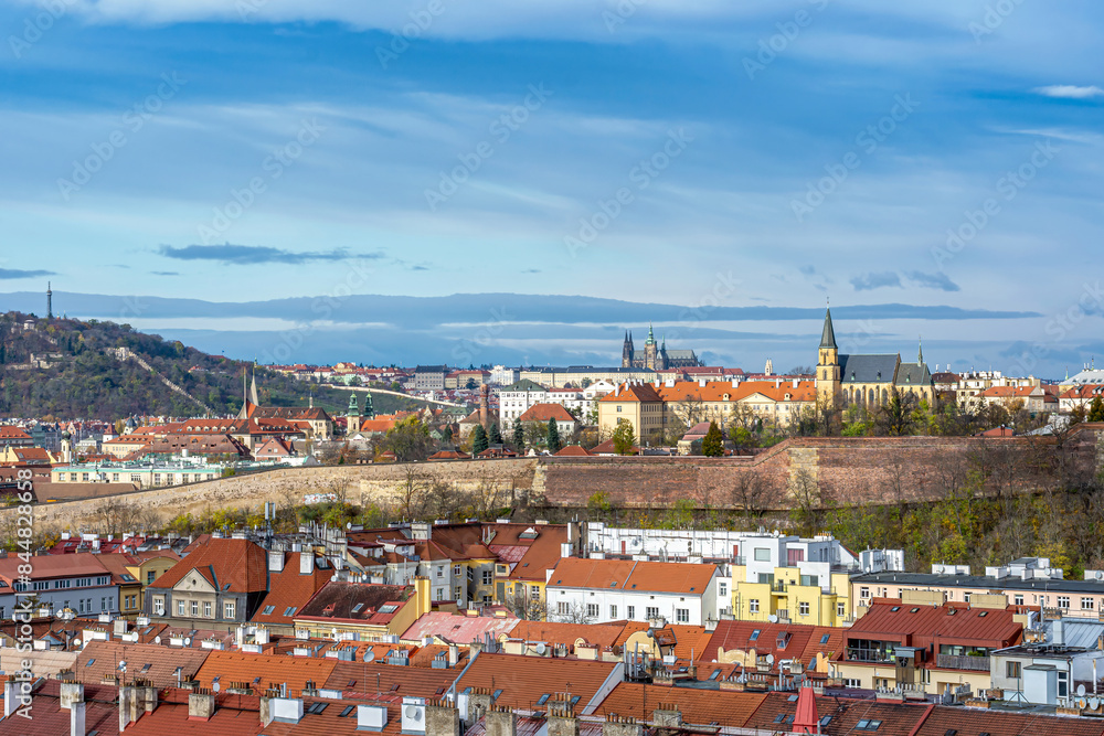 Obraz premium Aerial view of Prague city, Czech Republic