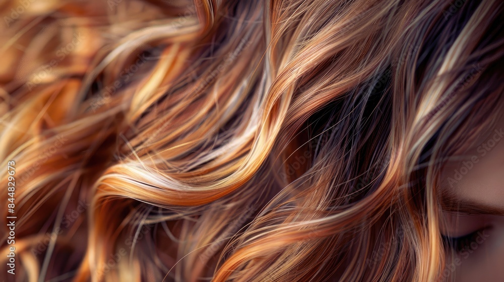 Glossy highlights on hair against abstract textured backdrop Glossy highlights on hair against abstract textured backdrop