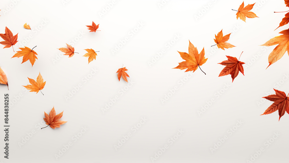 Illustration of leaves with autumn colors on white background Illustration of leaves with autumn colors on white background