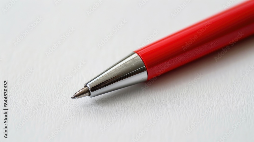 Red editing pen on white surface Red editing pen on white surface