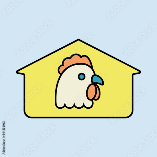 Chicken house vector icon. Farm animal sign