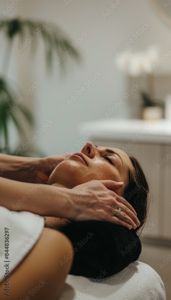 Facial Massage Therapy Session for Skin Rejuvenation in a Bright, Serene Spa Setting Facial Massage Therapy Session for Skin Rejuvenation in a Bright, Serene Spa Setting