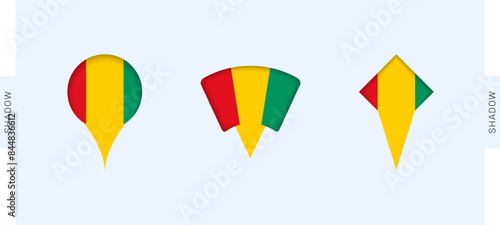 Guinea Map Markers Set. Perfect for projects related to Guinea, travel, geography, and international representation.