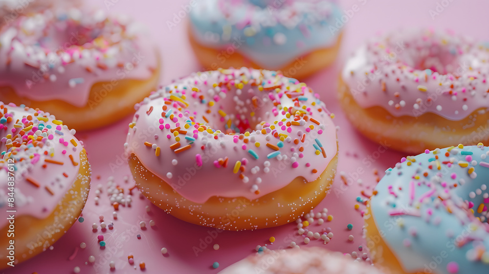 Mix of multicolored sweet donuts Mix of multicolored sweet donuts