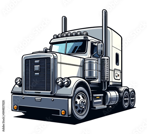 Vector illustration of a classic truck in detailed and realistic style. Suitable for transportation, logistics, and automotive design themes.