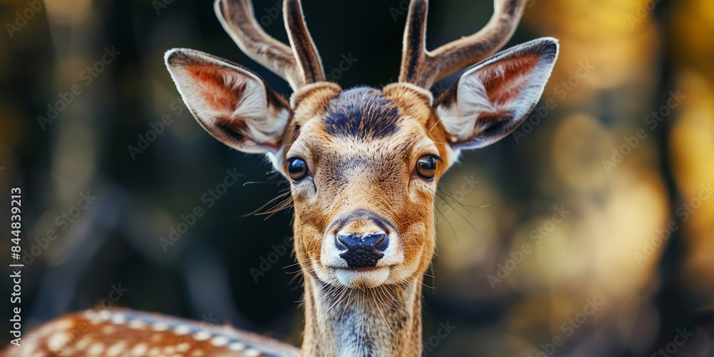 A Curious Fawn Gazes Through the Woodland, Captured in a Moment of Serenity A Curious Fawn Gazes Through the Woodland, Captured in a Moment of Serenity