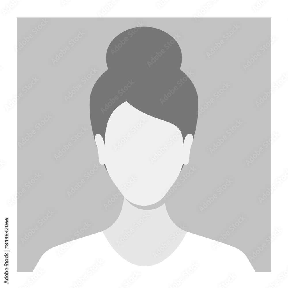 custom made wallpaper toronto digitalMinimalistic Female Character Placeholder Avatar Featuring A Hair Bun On A Gray Background. Woman Portrait