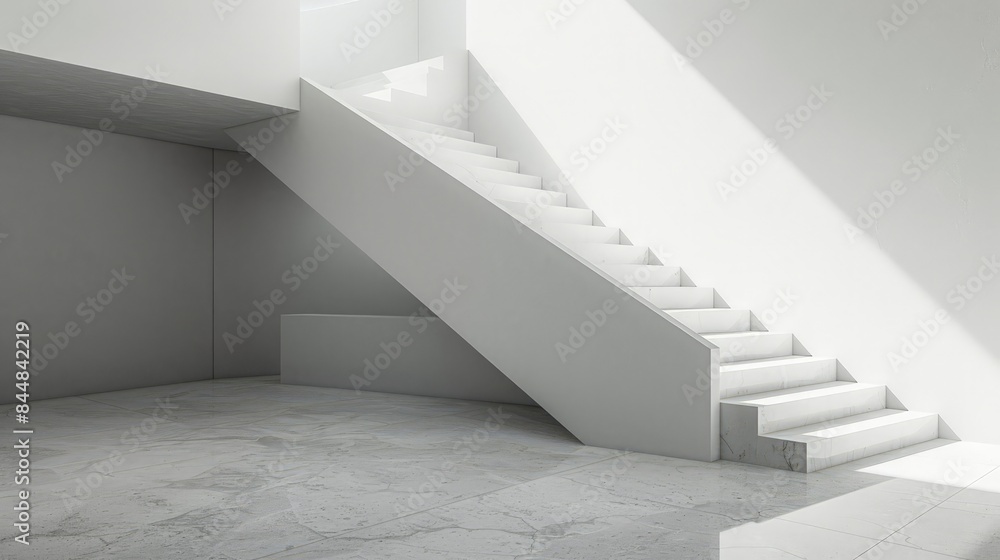 Sophisticated Simplicity, Monochromatic Minimalist Modern Staircase Sophisticated Simplicity, Monochromatic Minimalist Modern Staircase