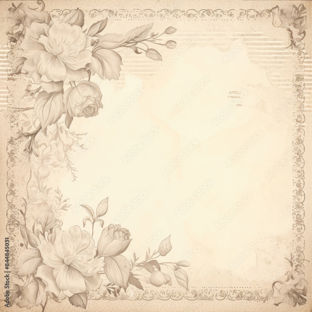 Fototapeta premium Floral border background
