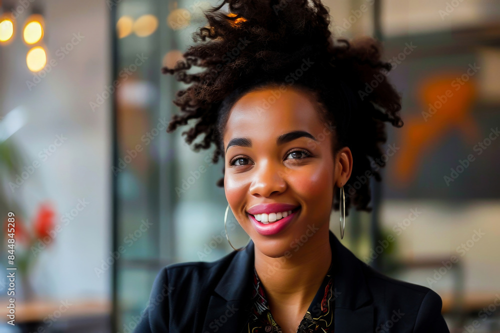 Portrait of a smiling confident businesswoman in a modern office setting. Ideal for themes of professionalism, leadership, and success. Portrait of a smiling confident businesswoman in a modern office setting. Ideal for themes of professionalism, leadership, and success.