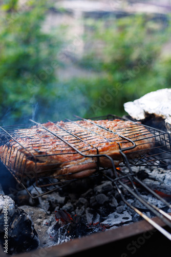 Grilled Meat Delights, Meat sizzling on the barbecue