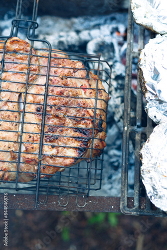 Grilled Meat Delights, Meat sizzling on the barbecue