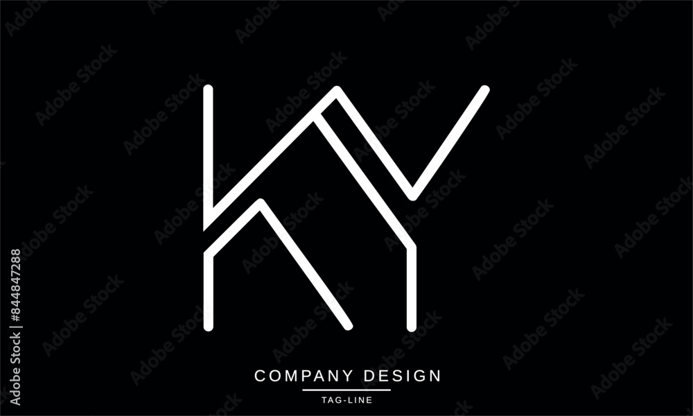 KY, YK Abstract Letters Logo Monogram Design Font Vector Initials KY, YK Abstract Letters Logo Monogram Design Font Vector Initials