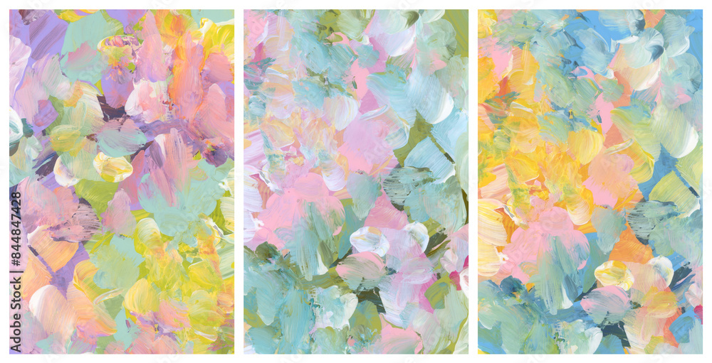 Fototapeta premium Art Watercolor and Acrylic smear blot. Hand drawn painting. Abstract texture pastel color stain background.