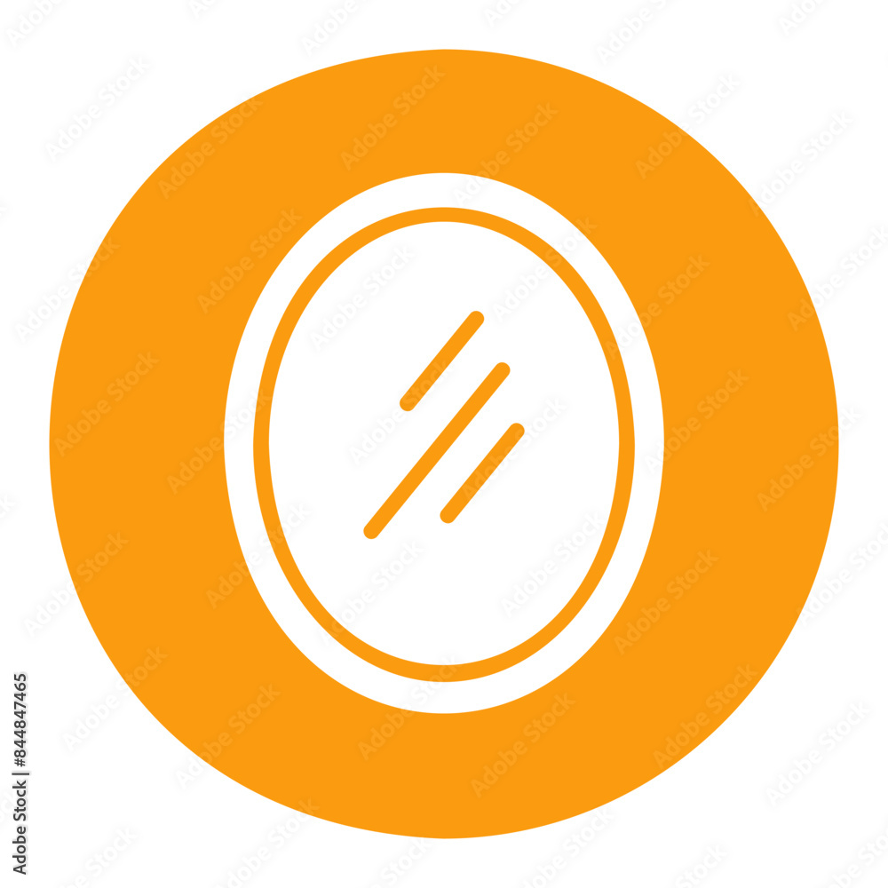 Oval mirror vector icon. Furniture sign Oval mirror vector icon. Furniture sign