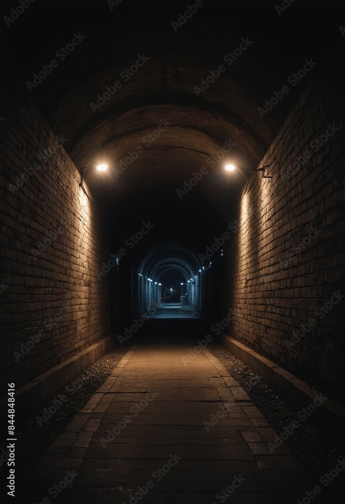 Vanishing Point: Overexposed Lights along the Wet Tunnel Floor Vanishing Point: Overexposed Lights along the Wet Tunnel Floor
