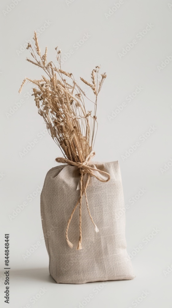 a bag with dried grass in it a bag with dried grass in it
