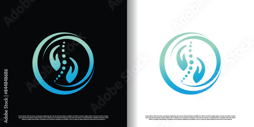 Chiropractic logo design vector with creative abstract concept