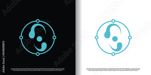 Ear logo design template with creative concept premium vector