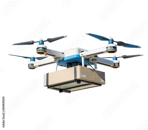 Drone in Flight Delivery Ordering a Package- photo