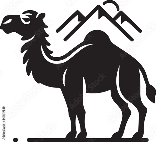 camel in desert illustration