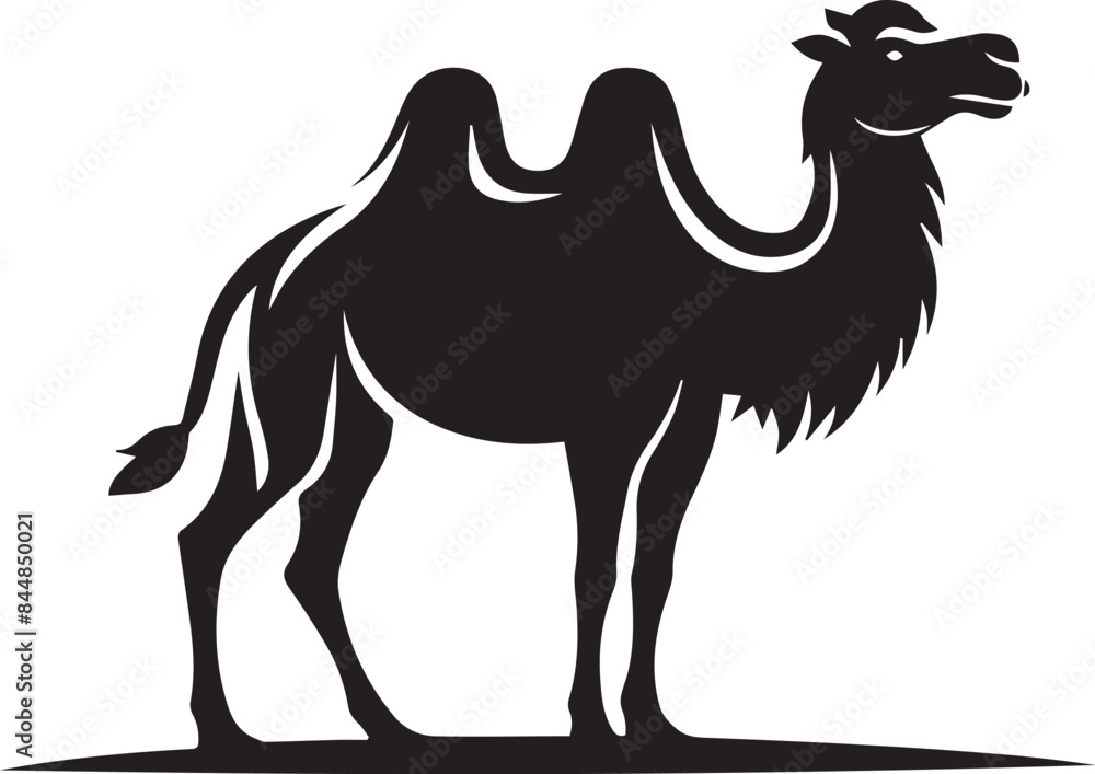 Fototapeta premium camel in desert illustration