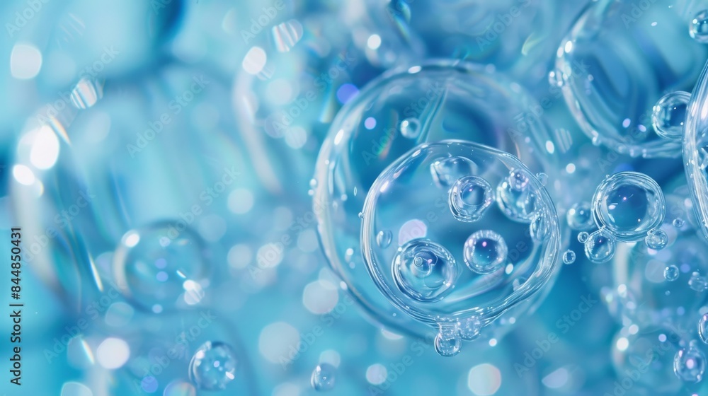 Closeup of Air Bubbles in Blue Water background Closeup of Air Bubbles in Blue Water background