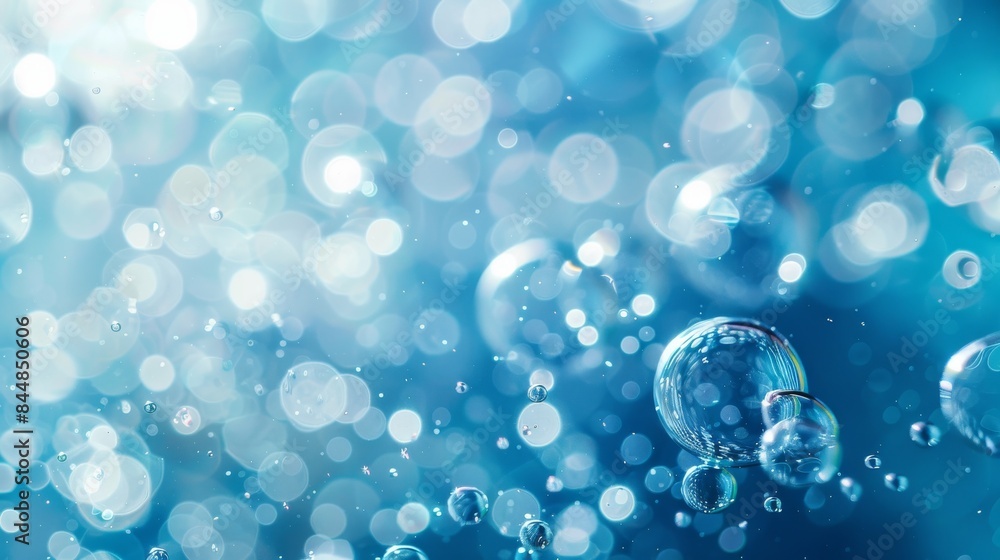 Closeup of Air Bubbles in Blue Water background Closeup of Air Bubbles in Blue Water background