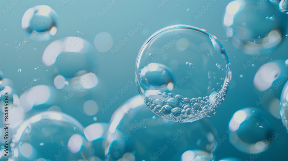 Closeup of Air Bubbles in Blue Water background Closeup of Air Bubbles in Blue Water background