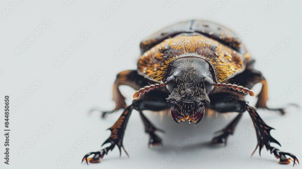 Close up image of a chafer beetle against a white background Close up image of a chafer beetle against a white background
