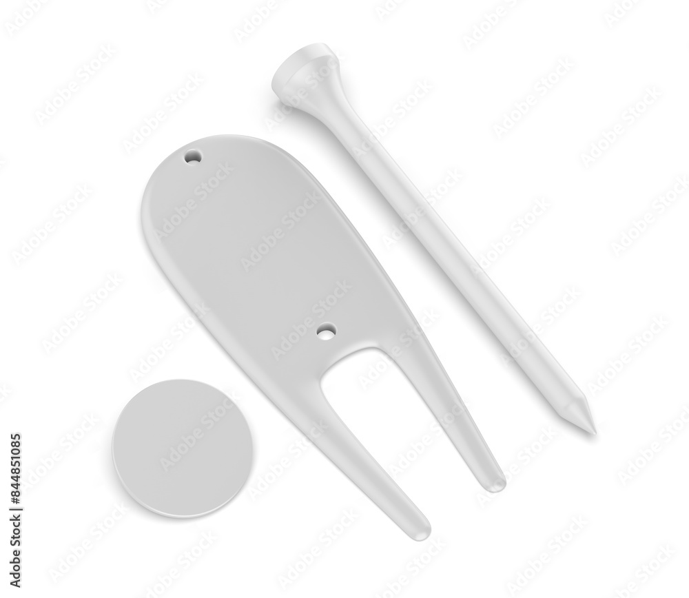 custom made wallpaper toronto digitalBlank golf divot tool tee set 3d illustration.
