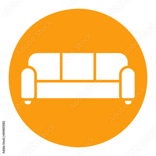 Soft sofa vector icon. Furniture sign