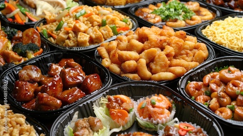 Variety of Chinese takeout dishes
