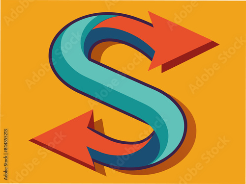 Free Download A double curved arrow forming an S-shape - GFXLoad