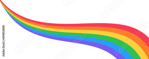 Rainbow ribbon on white background. Symbol of the LGBT pride community.