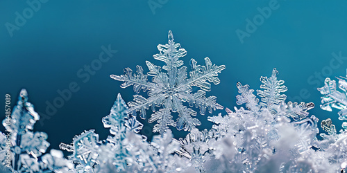 Winter background with snowflakes © megavectors
