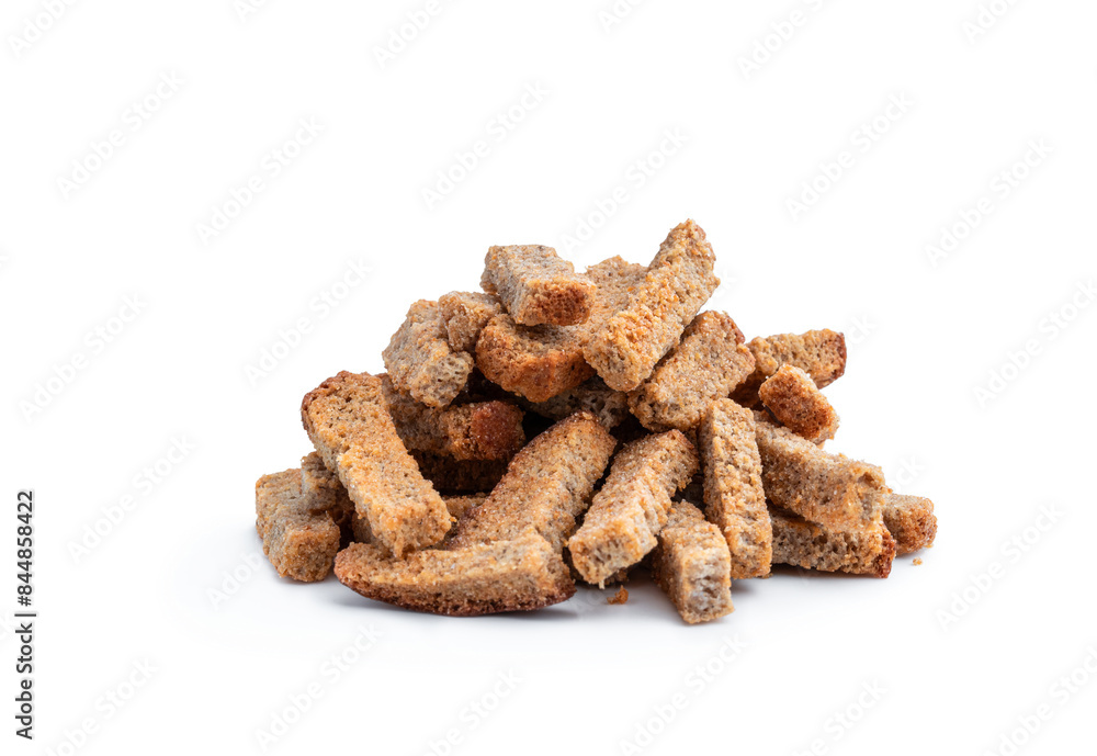 Fototapeta premium Rye Bread crackers isolated on white background