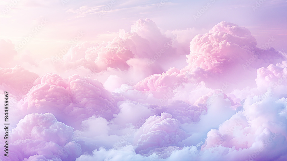 Dreamy Pink and Purple Abstract Clouds in Cotton Candy Sky at Sunrise Symbolizing Serenity Dreamy Pink and Purple Abstract Clouds in Cotton Candy Sky at Sunrise Symbolizing Serenity