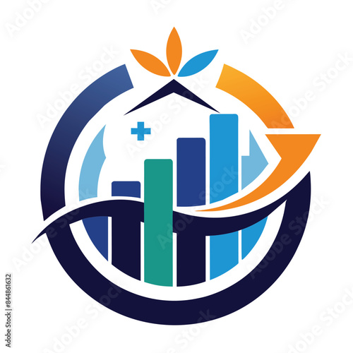A minimalist logo featuring a stylized house, an upward arrow, and a bar graph, symbolizing trust and growth, A modern and minimalist logo symbolizing trust and expertise in financial consulting