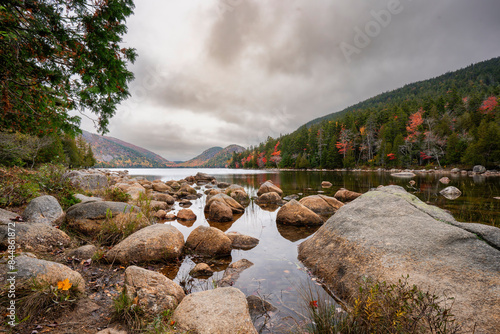Jordan pond in the fall Acadia National Park, Maine